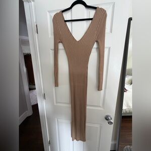 Hera Collection Tan Long Sleeve Dress